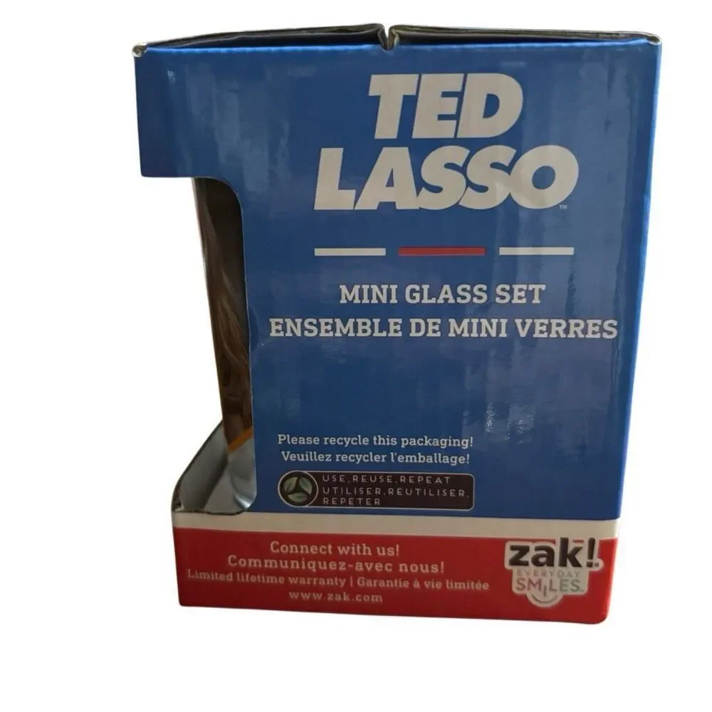 Ted Lasso Mini Glass Set Of 4 2oz Shot Glasses *New*